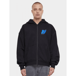 lässiger Mister Tee Herren Hoodie große Kapuze Reißverschluss 460 g/m² mit Baumwolle Schwarz