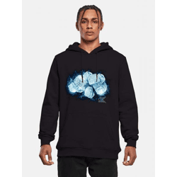 lässiger Mister Tee Herren Hoodie Rippbündchen Kapuze 300 g/m² mit Baumwolle Schwarz