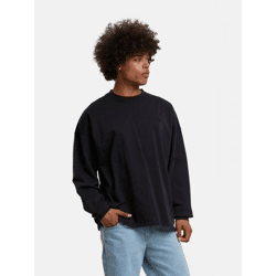 Soft PEGADOR Men's Oversized Cotton Sweatshirt, Black