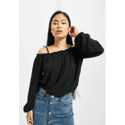 Modern Urban Classics Women's Long-Sleeve Shirt, 115 g/m², Black