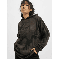 moderner Urban Classics Damen Hoodie Kordelzug Rippstrick 250 g/m² mit Baumwolle Camouflage