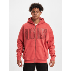 moderner Rocawear Herren Hoodie Reißverschluss Rippstrick mit Baumwolle Rot