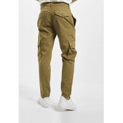 Stylish Urban Classics Men's Stretch Jeans with Zipper Pockets in Cotton Khaki