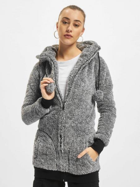 l&auml;ssiger Urban Classics Damen Hoodie Taschen Kapuze 280 g/m&sup2; Grau