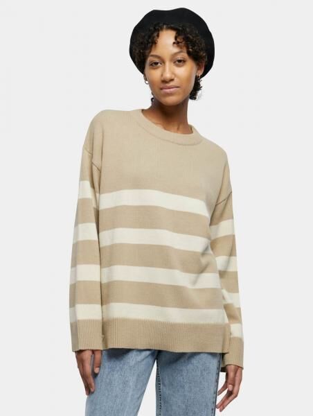 weiches Urban Classics Damen Sweatshirt Oversize 7 g/m&sup2; mit Baumwolle Beige