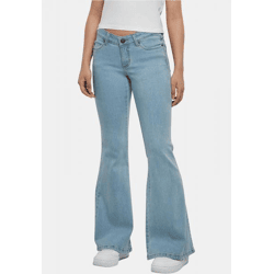 Comfortable Urban Classics Women's Stretch Jeans with Pockets, Slim Fit, Cotton, Blue