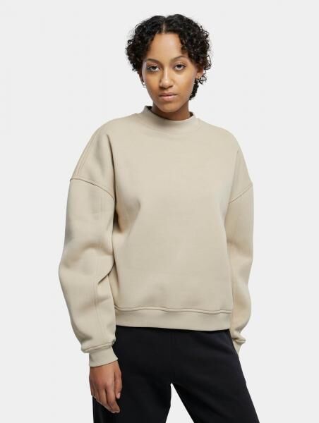 modernes URBAN CLASSICS Damen Sweatshirt 300 g/m&sup2; mit Baumwolle Beige