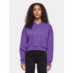 lässiges Urban Classics Damen Sweatshirt Oversize Fleece 300 g/m² mit Baumwolle Violett