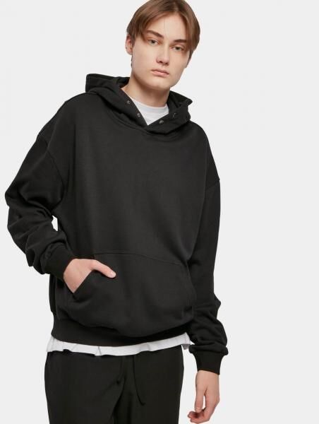 bequemer Urban Classics Herren Hoodie Rippstrick Kapuze 300 g/m&sup2; mit Baumwolle Schwarz