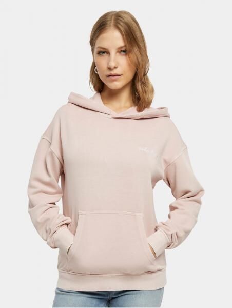 l&auml;ssiger Urban Classics Damen Hoodie Rippstrick Rippb&uuml;ndchen 300 g/m&sup2; mit Baumwolle Rosa