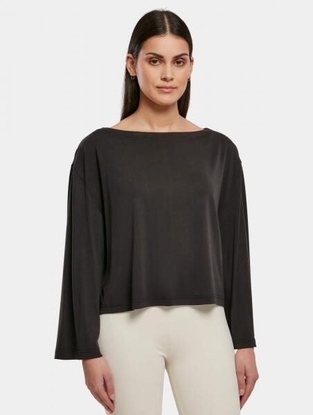 bequemes Urban Classics Damen Sweatshirt Oversize 200 g/m&sup2; Schwarz