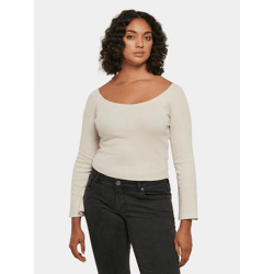 lässiges Urban Classics Damen Sweatshirt Stretch Slim Fit 180 g/m² mit Baumwolle Ecru-Weiß