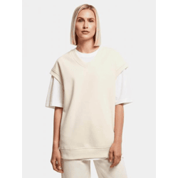 lässiges Urban Classics Damen Sweatshirt Oversize Fleece 300 g/m² mit Baumwolle Ecru-Weiß