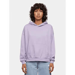 bequemer URBAN CLASSICS Damen Hoodie Rippbündchen Kapuze 280 g/m² mit Baumwolle Violett