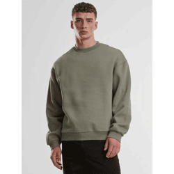 bequemes URBAN CLASSICS Herren Sweatshirt Rippbündchen 330 g/m² mit Baumwolle Grün
