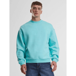 bequemes URBAN CLASSICS Herren Sweatshirt 330 g/m² mit Baumwolle Hell-Blau