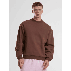weiches Urban Classics Herren Sweatshirt mit Rippbündchen 330 g/m² mit Baumwoll-Sweater Braun