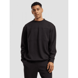 bequemes Urban Classics Herren Sweatshirt Stretch Reißverschluss Rippbündchen Schwarz