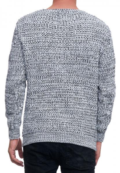 Modischer Herren Oversized Grobstrick-Pullover Sweater 13365 Wei&szlig;
