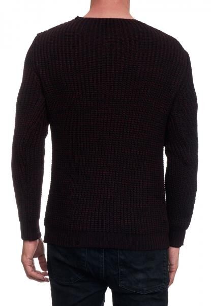 Modischer Herren Oversized Grobstrick-Pullover Sweater 13365 Schwarz