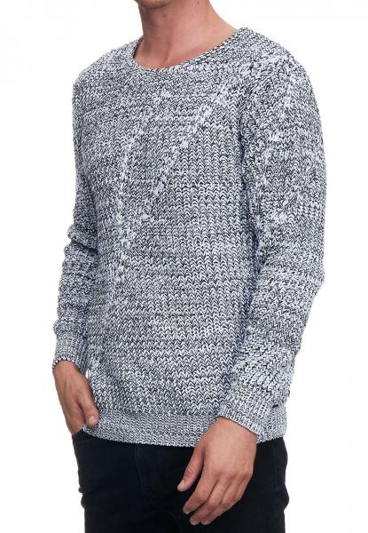 Modischer Herren Oversized Grobstrick-Pullover Sweater 13365 Wei&szlig;