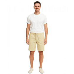 CASUAL FRIDAY Sigge Herren Freizeit-Bermuda Chino-Hose mit Gummibund Baumwoll-Shorts kurze Hose 20505130 131008 Beige