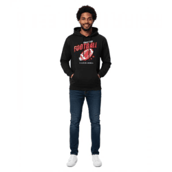U.S. SPORT AMERICA Men's Hoodie with Hood and Large Lettering Cotton Hoodie Summer Sweatshirt Casual Hoodie Black