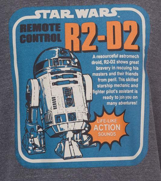RE:COVERED X STAR WARS Herren T-Shirt mit R2D2-Print Baumwoll-Shirt Kurzarm-Shirt AKSTW2229 Dunkel-Grau