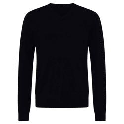 KKS STUDIOS Men's V-Neck Sweater Made of 100% Cashmere KK2350 26034 Navy