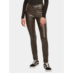 moderne Urban Classics Damen Jeans Stretch Reißverschluss Taschen Braun