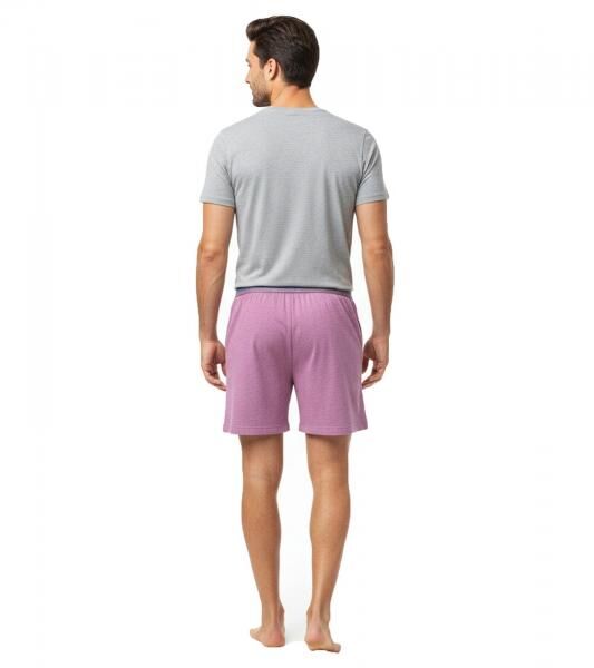 leichter SCOTCH & SODA Herren Pyjama 2-teiliges Shorty-Set mit Baumwolle kurzer Schlafanzug SSSP25M389721-506 Grau/Hell-Bordeaux