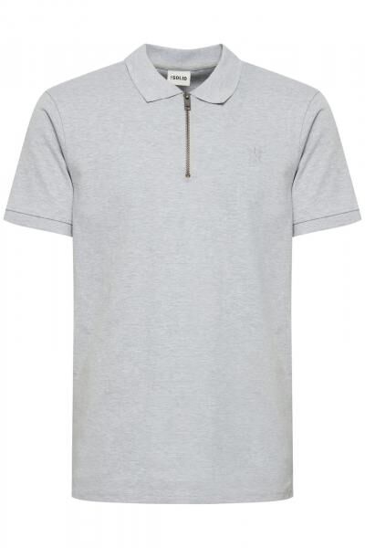 klassisches SOLID SDZakir Herren Poloshirt mit Rei&szlig;verschluss Shirt 21301022-ME-1541011 Grau