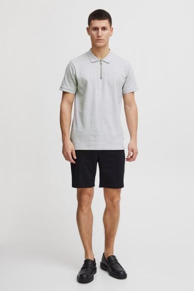klassisches SOLID SDZakir Herren Poloshirt mit Rei&szlig;verschluss Shirt 21301022-ME-1541011 Grau