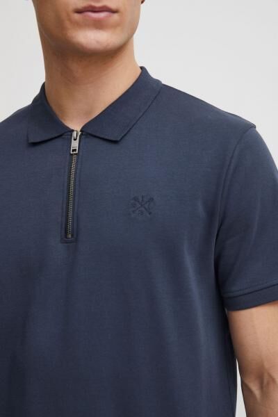 klassisches SOLID SDZakir Herren Poloshirt mit Rei&szlig;verschluss Shirt 21301022-ME-194010 Blau