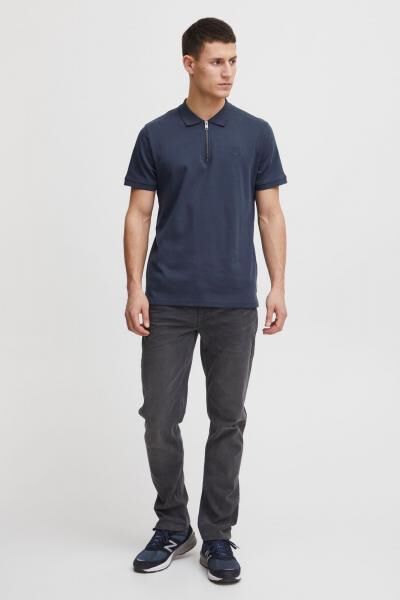 klassisches SOLID SDZakir Herren Poloshirt mit Rei&szlig;verschluss Shirt 21301022-ME-194010 Blau