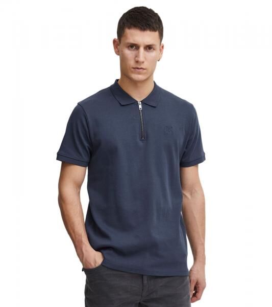 klassisches SOLID SDZakir Herren Poloshirt mit Rei&szlig;verschluss Shirt 21301022-ME-194010 Blau