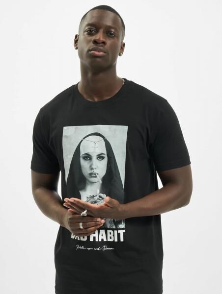 l&auml;ssiges Mister Tee Herren T-Shirt 180 g/m&sup2; mit Baumwolle Schwarz