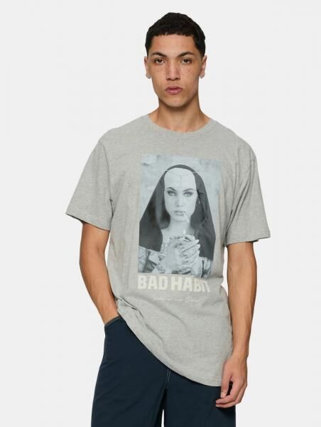 l&auml;ssiges Mister Tee Herren T-Shirt 180 g/m&sup2; mit Baumwolle Grau