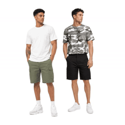 sommerliche Brandit Herren Shorts mit Cargo-Taschen Baumwoll-Hose BD2019 in Khaki oder Schwarz