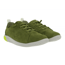 Bequeme KEEN Knx Lace Kinder Barfußschuhe mit Eco Anti-Odor-Technologie Echtleder-Schuhe Freizeit-Schuhe 1030064 Oliv-Grün