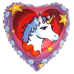 Unicorn head - Heart-shaped foil balloon