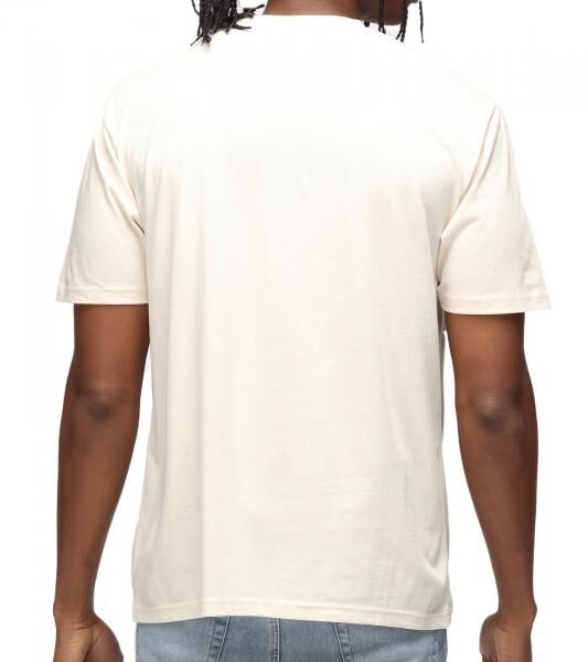 RE:COVERED X NFL New Orleans Saints Herren T-Shirt mit Logo-Schriftzug Baumwoll-Shirt Rundhals-Shirt MMNFL1194 Beige