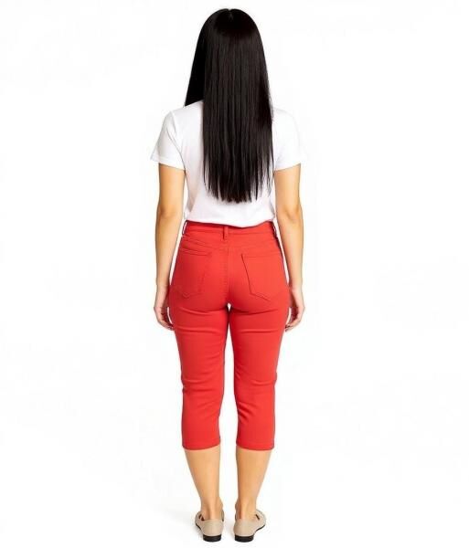 ARIZONA Damen Capri-Hose High-Waist Hose 3/4 Denim Pants Baumwoll-Hose 99331807 Rot