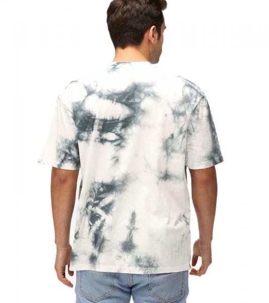 RE:COVERED X NFL Herren T-Shirt New Orleans Saints Logo-Schriftzug Baumwoll-Shirt Rundhals-Shirt RCNFL1395 Grau