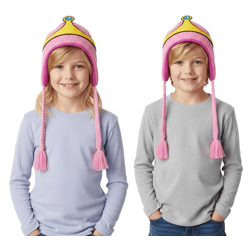 ADVENTURE TIME Prinzessin Bonnibel Bubblegum Mütze Kinder Beanie mit Zöpfen KC0SXBADV Pink