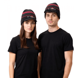 My Chemical Romance Unisex Beanie mit Schriftzug Schirm-Beanie Freizeit-Mütze Schwarz/Pink/Weiß