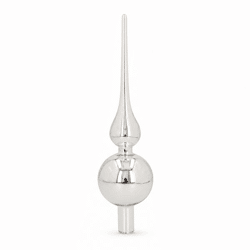 Deco Heitmann kerstboom piek glas zilverkleurig 25 cm