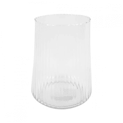 Vaas cilinder geribbeld glas transparant 18 cm