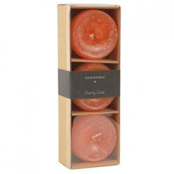 Countryfield schwimmende Kerze Bollie orange 7 cm Satz von 3