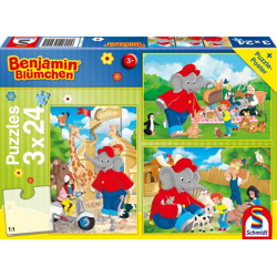 Benjamin Blümchen - At the zoo, 3x24 piece puzzle